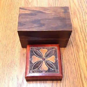 💥Two Wooden Trinket Boxes